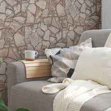 BB51142 Claystone Cottage Motif Bricks and More Beige, Cream and Grey Wallpaper By Galerie