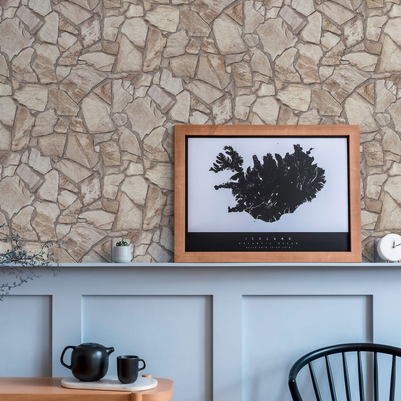 BB51142 Claystone Cottage Motif Bricks and More Beige, Cream and Grey Wallpaper By Galerie