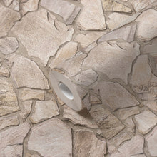 BB51143 Claystone Cottage Motif Bricks and More Beige, Brown and Cream Wallpaper By Galerie