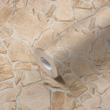 BB51144 Claystone Cottage Motif Bricks and More Beige and Cream Wallpaper By Galerie