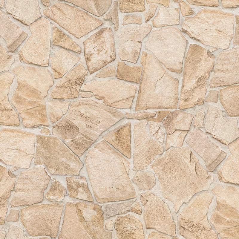 BB51144 Claystone Cottage Motif Bricks and More Beige and Cream Wallpaper By Galerie