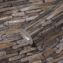 BB51145 Rocky Retreat Motif Bricks and More Beige, Brown and Yellow Wallpaper By Galerie