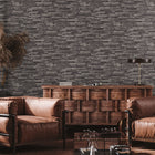 BB51146 Rocky Retreat Motif Bricks and More Grey and Black Wallpaper By Galerie