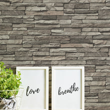 BB51148 Graceful Granite Motif Bricks and More Cream, Grey and Black Wallpaper By Galerie