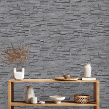 BB51149 Graceful Granite Motif Bricks and More Grey and Black Wallpaper By Galerie