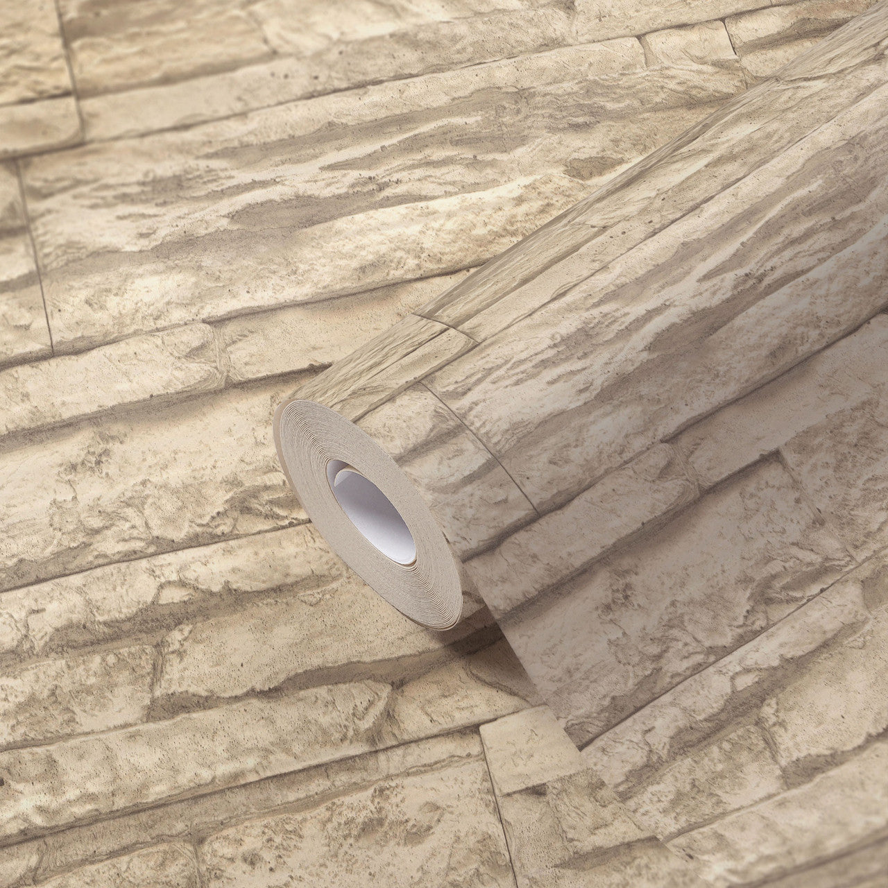 BB51152 Graceful Granite Motif Bricks and More Beige and Cream Wallpaper By Galerie