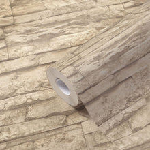 BB51152 Graceful Granite Motif Bricks and More Beige and Cream Wallpaper By Galerie