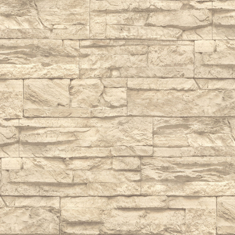 BB51152 Graceful Granite Motif Bricks and More Beige and Cream Wallpaper By Galerie
