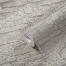 BB51154 Graceful Granite Motif Bricks and More Grey Wallpaper By Galerie