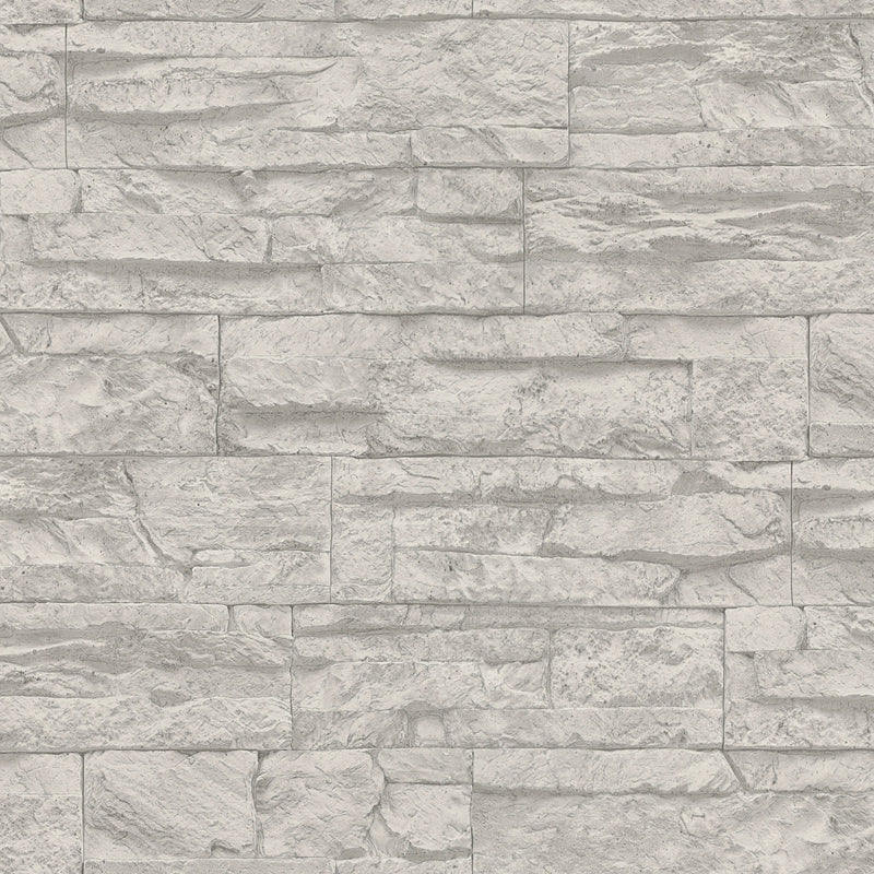BB51154 Graceful Granite Motif Bricks and More Grey Wallpaper By Galerie