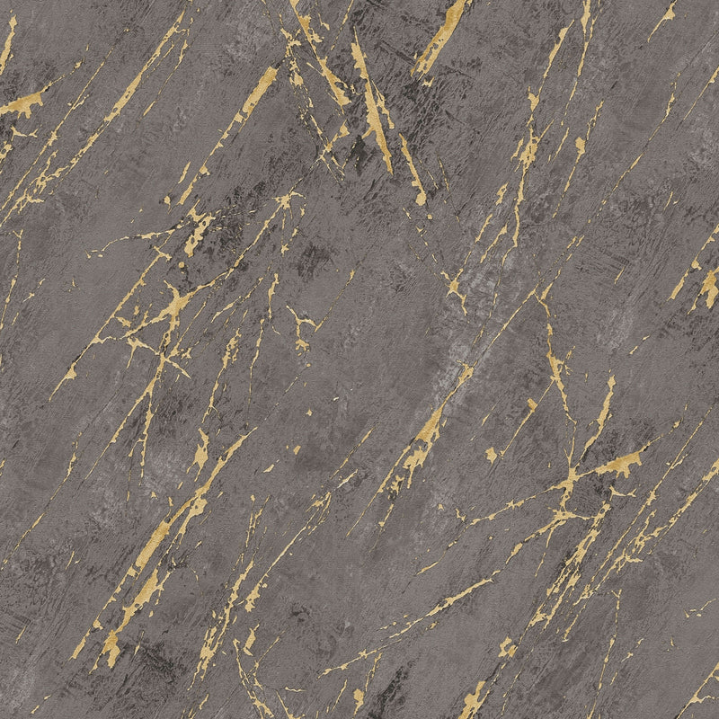 BB51159 Luxurious Marble Motif Bricks and More Metallic and Black Wallpaper By Galerie