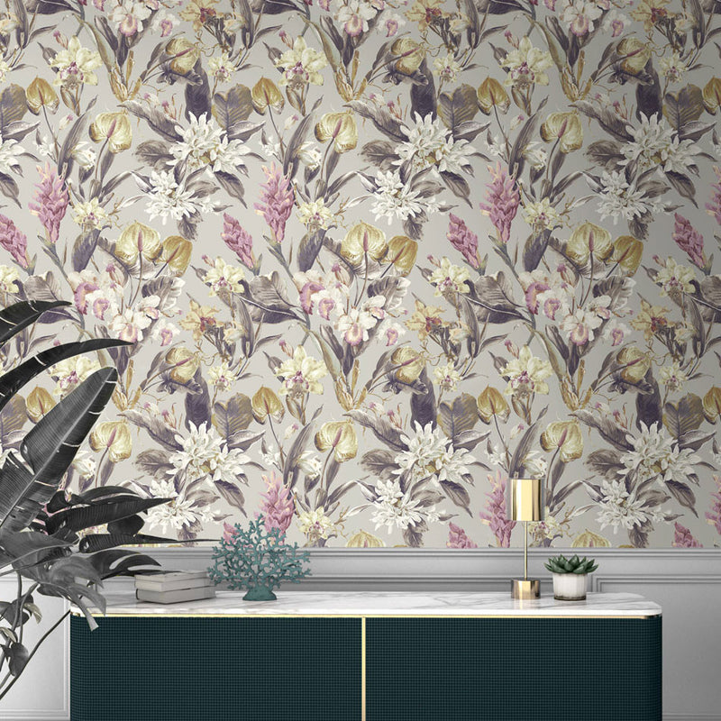 BE01512 Florence Bellagio Zinc Orchid Wallpaper By Sketch Twenty 3