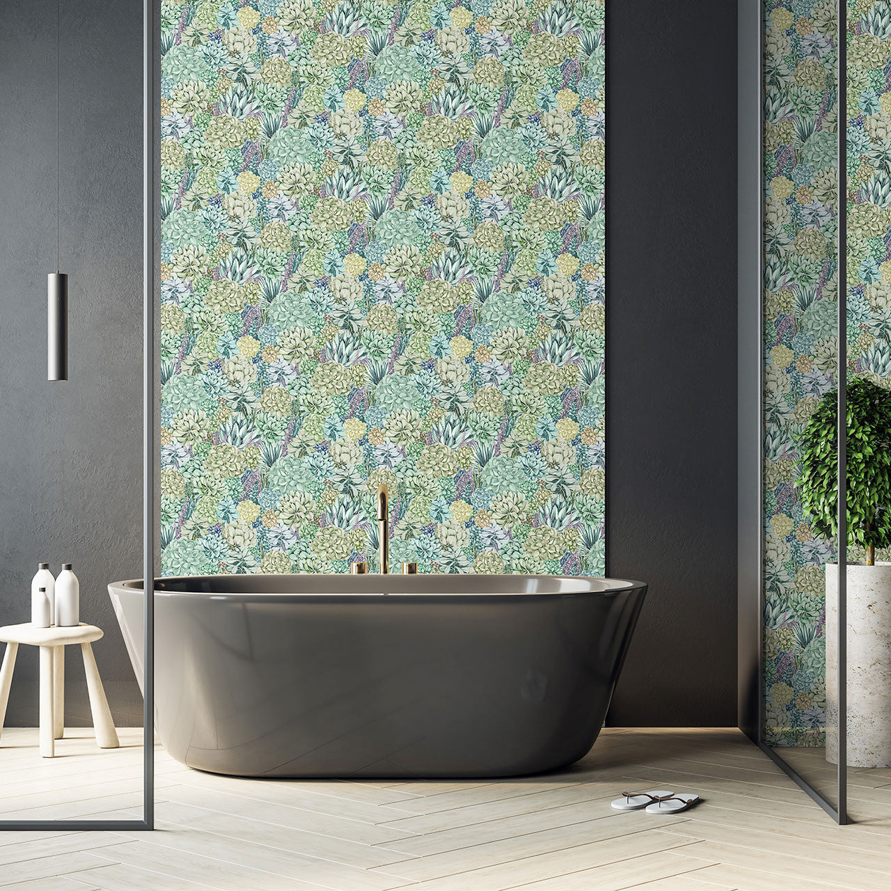 BMTD001/02B Alpine Landscape Tropical Daze Wallpaper by Brand McKenzie