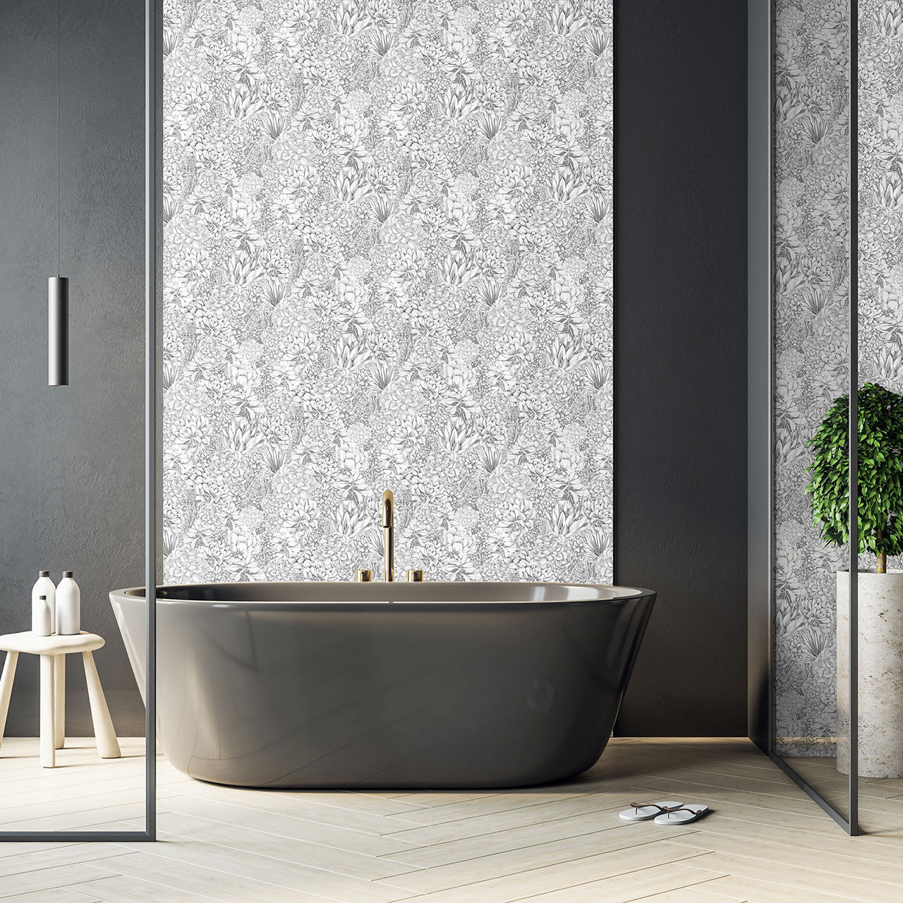 BMTD001/02C Alpine Landscape Tropical Daze Wallpaper by Brand McKenzie