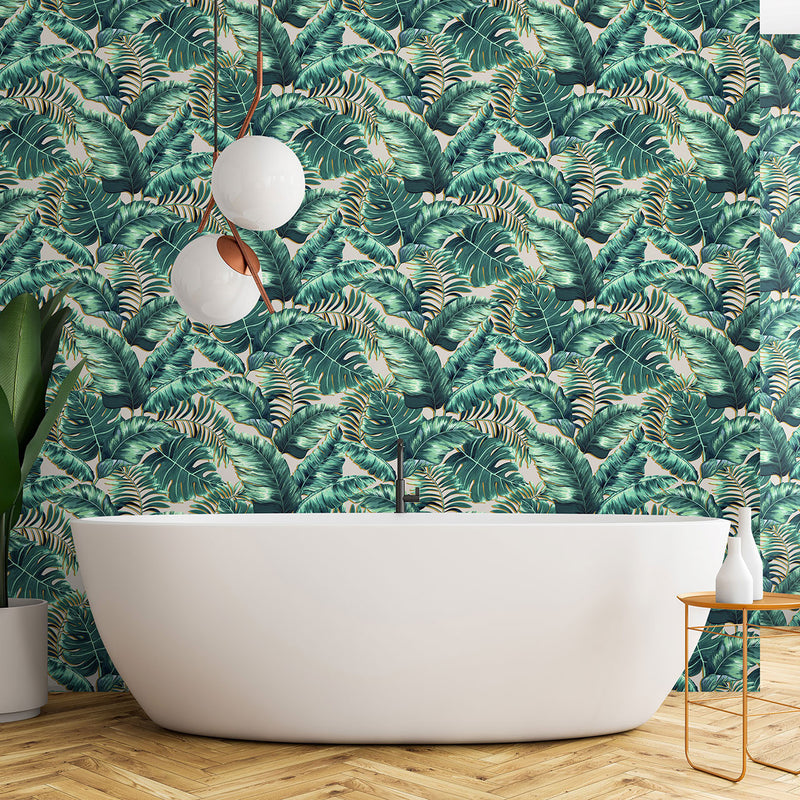 BMTD001/05B Banana Leaves Max Tropical Daze Wallpaper by Brand McKenzie