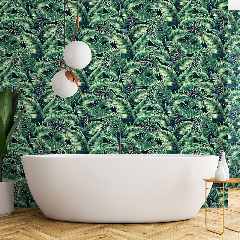 BMTD001/05C Banana Leaves Max Tropical Daze Wallpaper by Brand McKenzie