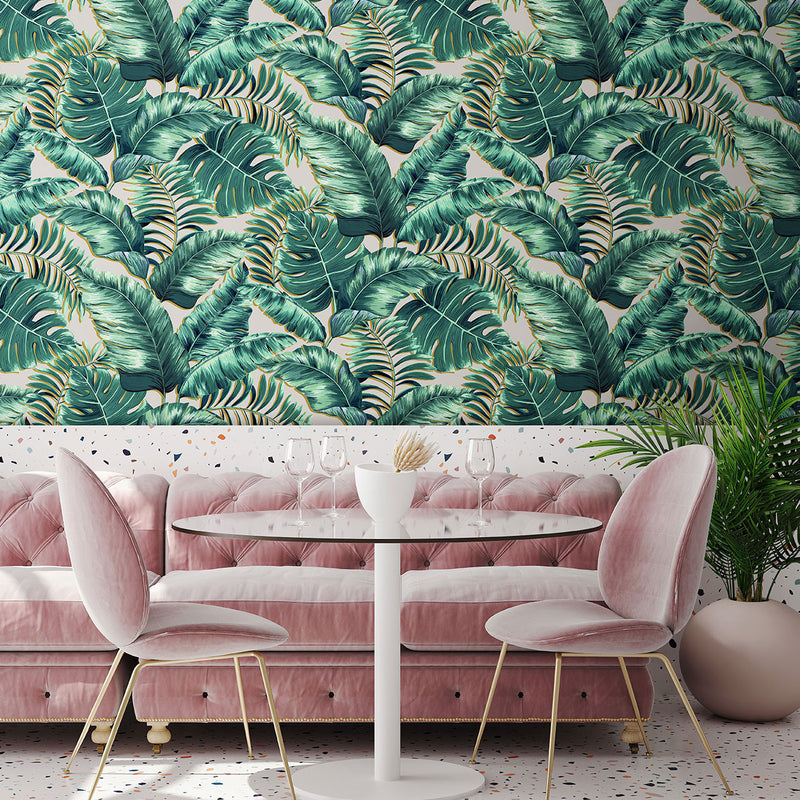 BMTD001/06B Banana Leaves Tropical Daze Wallpaper by Brand McKenzie
