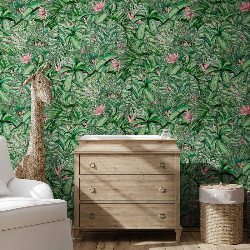 BMTD001/09A Monkey Forest Tropical Daze Wallpaper by Brand McKenzie