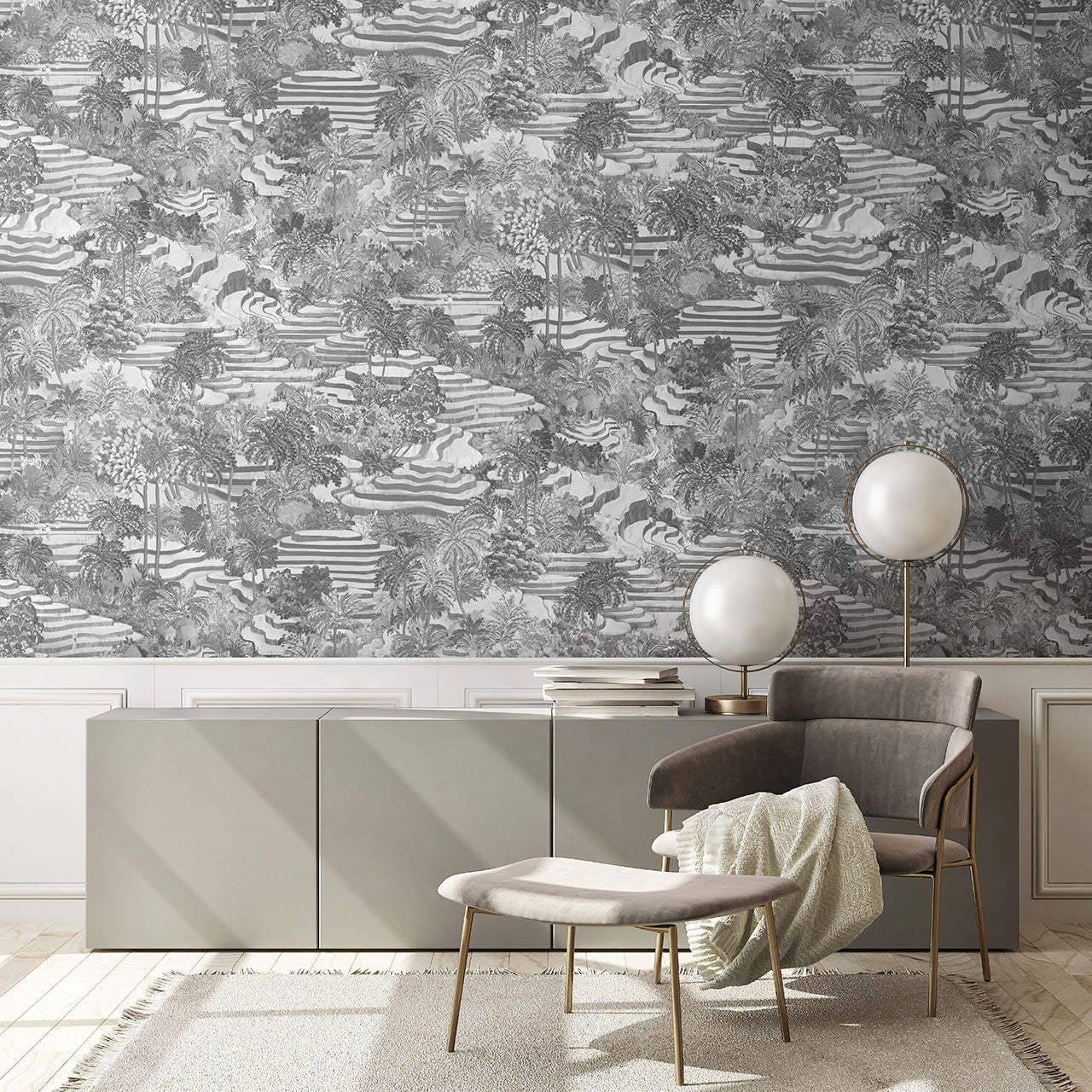 BMTD001/17A Rice Terrace Max Tropical Daze Wallpaper by Brand McKenzie