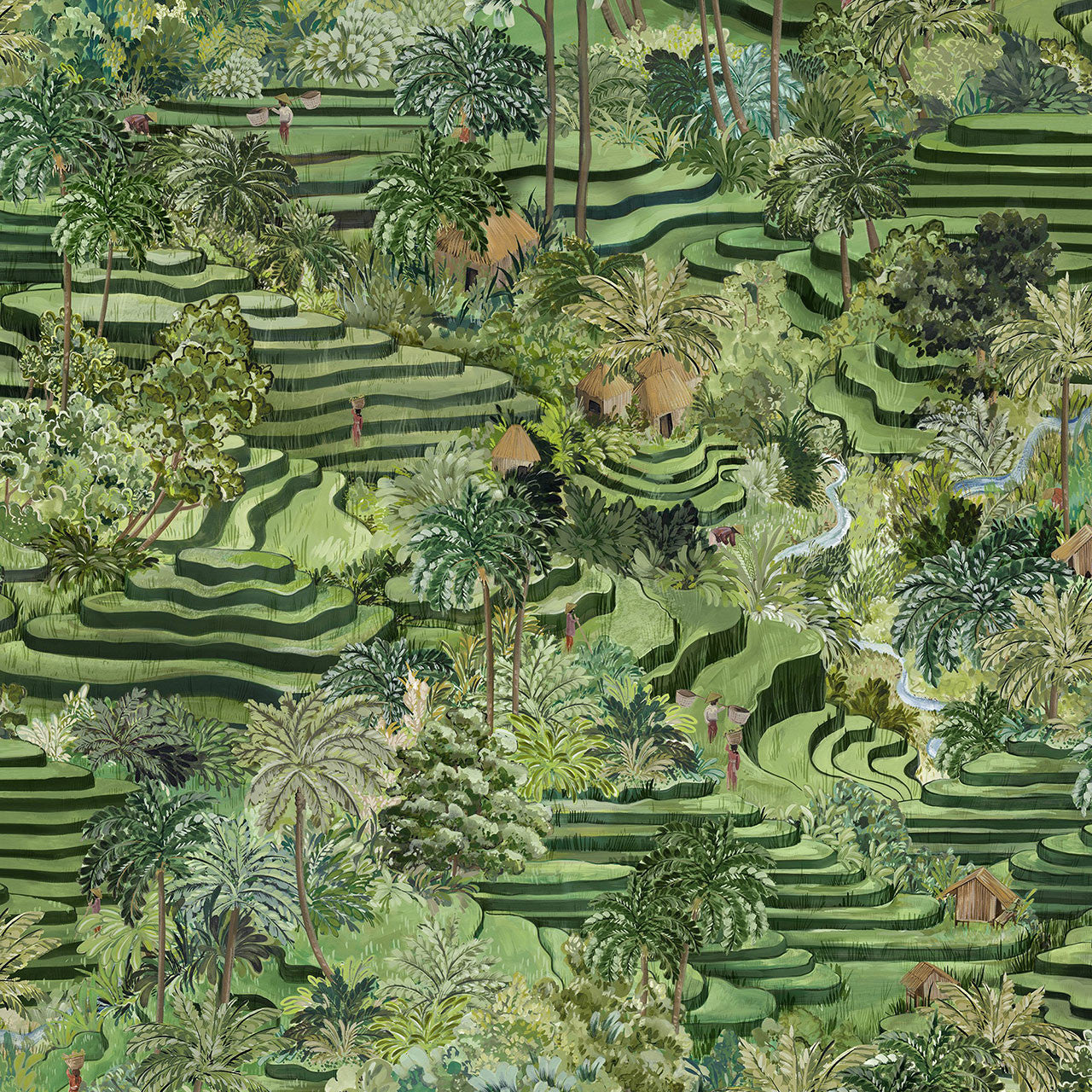 BMTD001/17B Rice Terrace Max Tropical Daze Wallpaper by Brand McKenzie