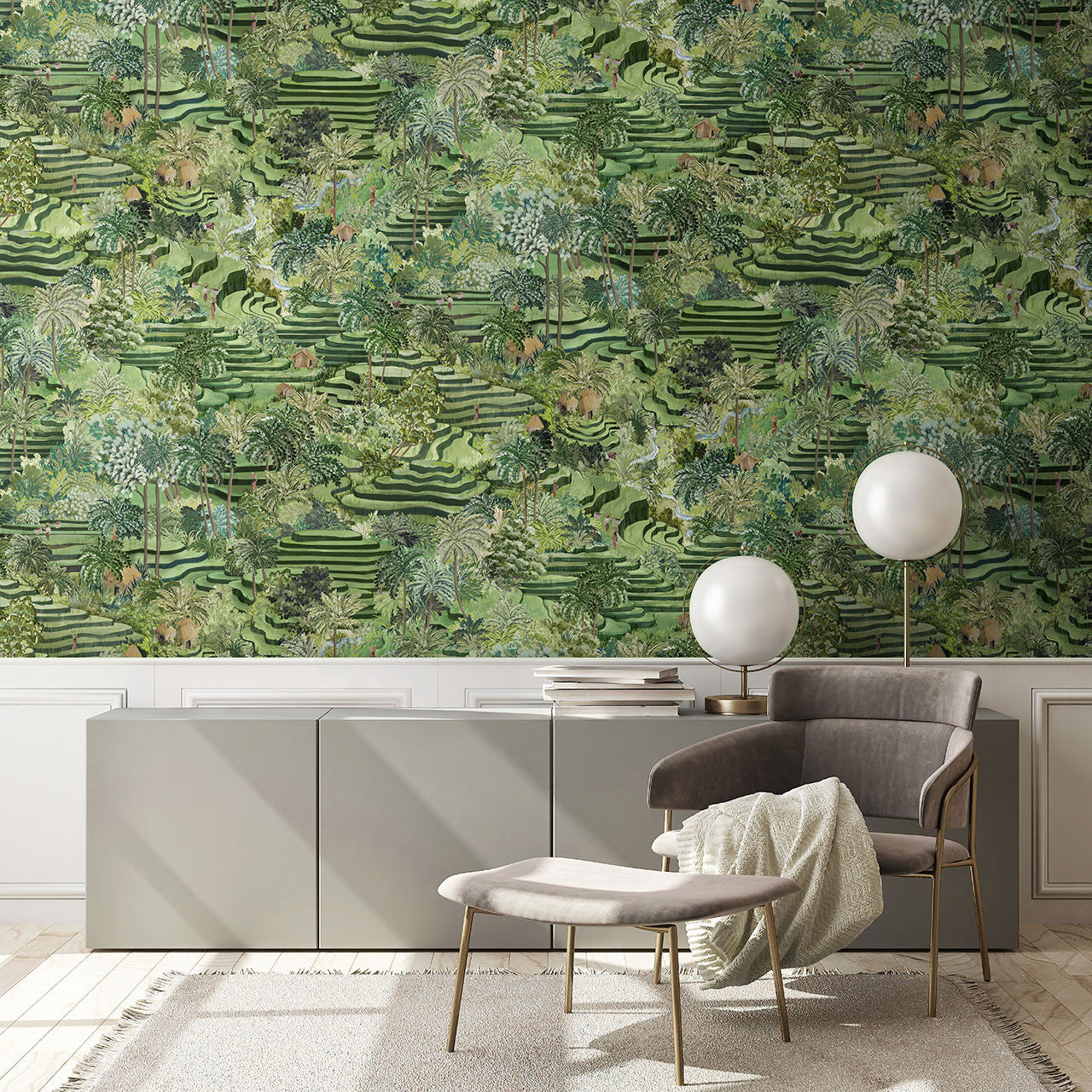 BMTD001/17B Rice Terrace Max Tropical Daze Wallpaper by Brand McKenzie