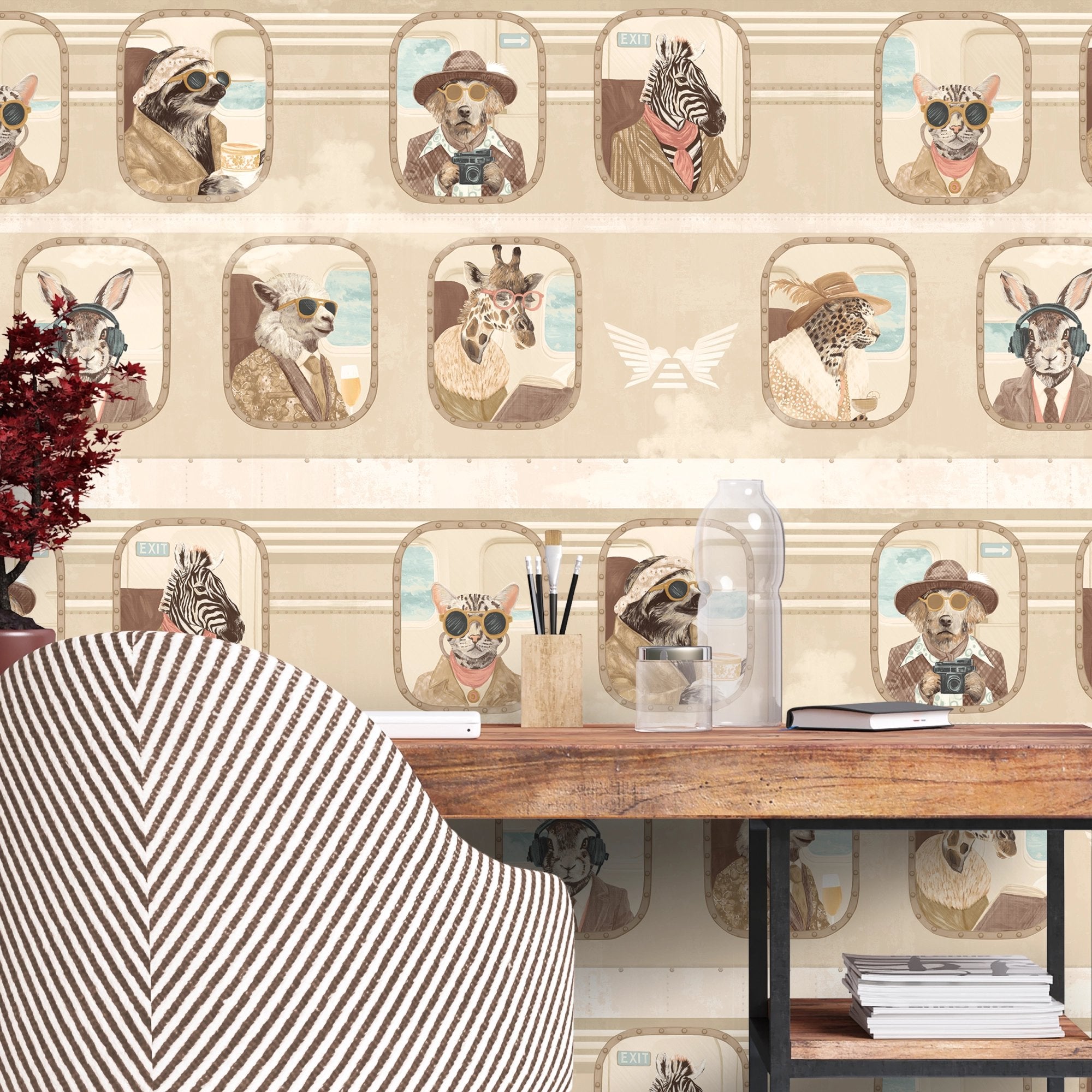 BMVV007/01A Cabin Class Flax Stream Viva Vintage Wallpaper by Brand McKenzie