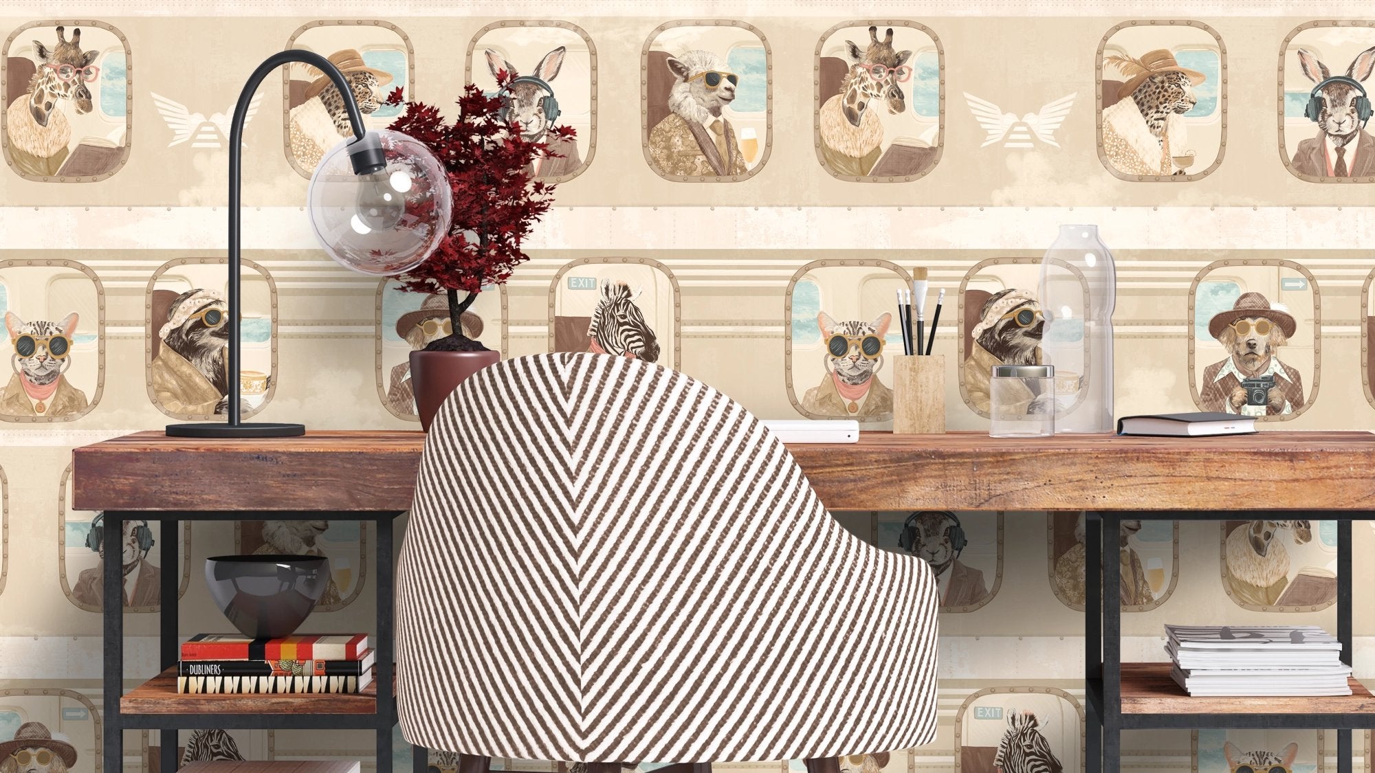 BMVV007/01A Cabin Class Flax Stream Viva Vintage Wallpaper by Brand McKenzie