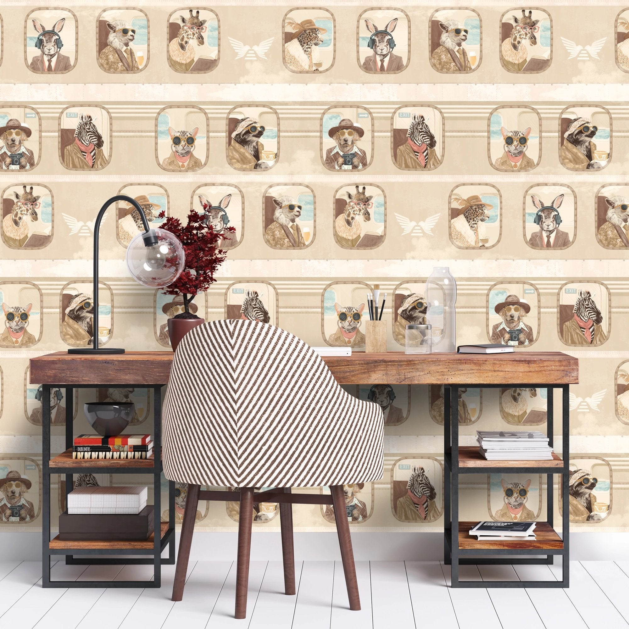 BMVV007/01A Cabin Class Flax Stream Viva Vintage Wallpaper by Brand McKenzie