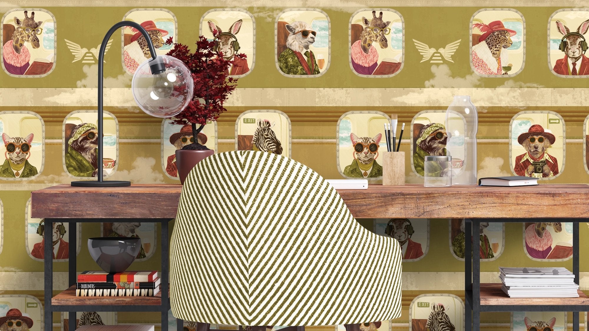 BMVV007/01B Cabin Class Premium Pistachio Viva Vintage Wallpaper by Brand McKenzie