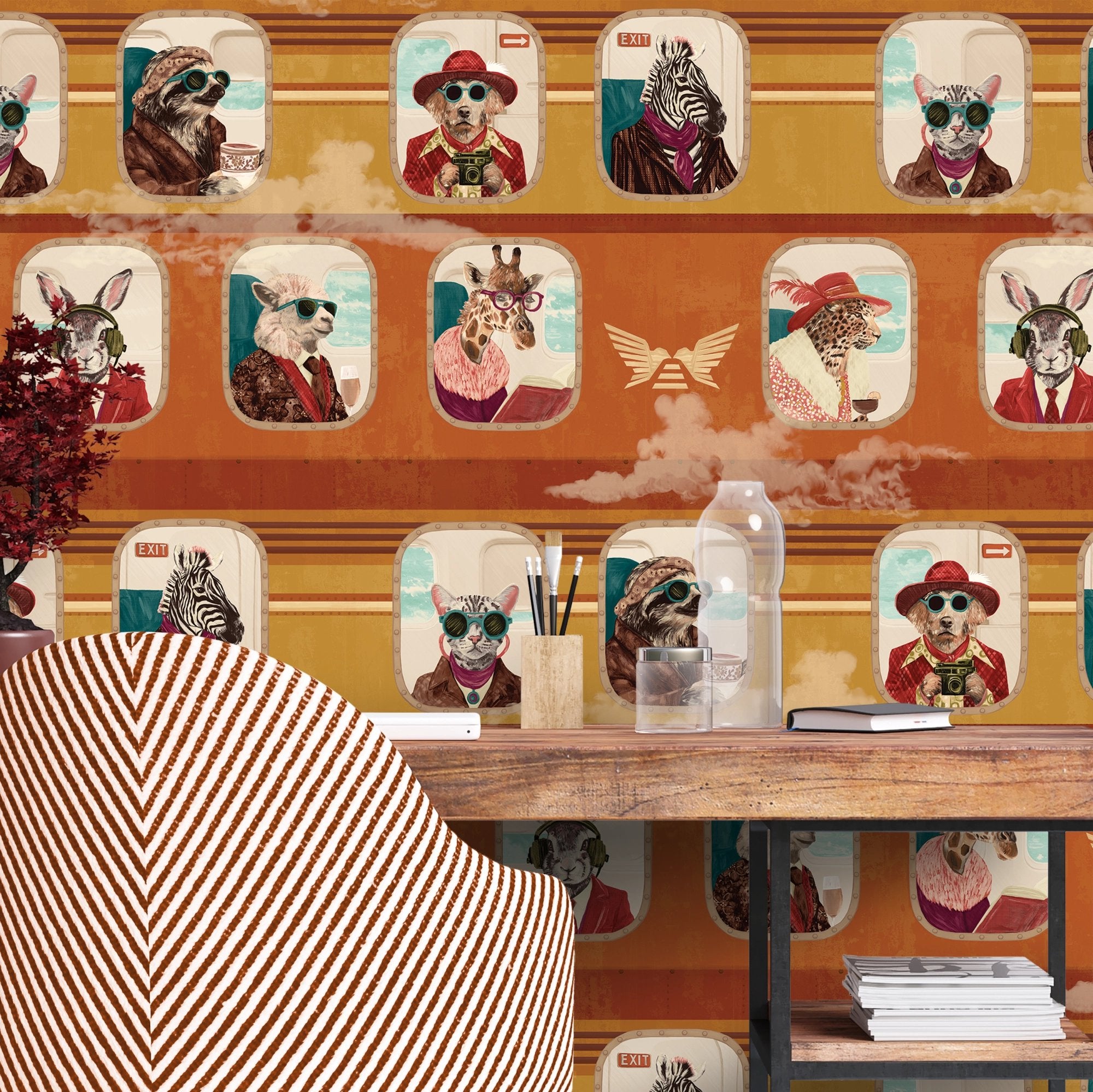 BMVV007/01C Cabin Class Retro Spice Viva Vintage Wallpaper by Brand McKenzie