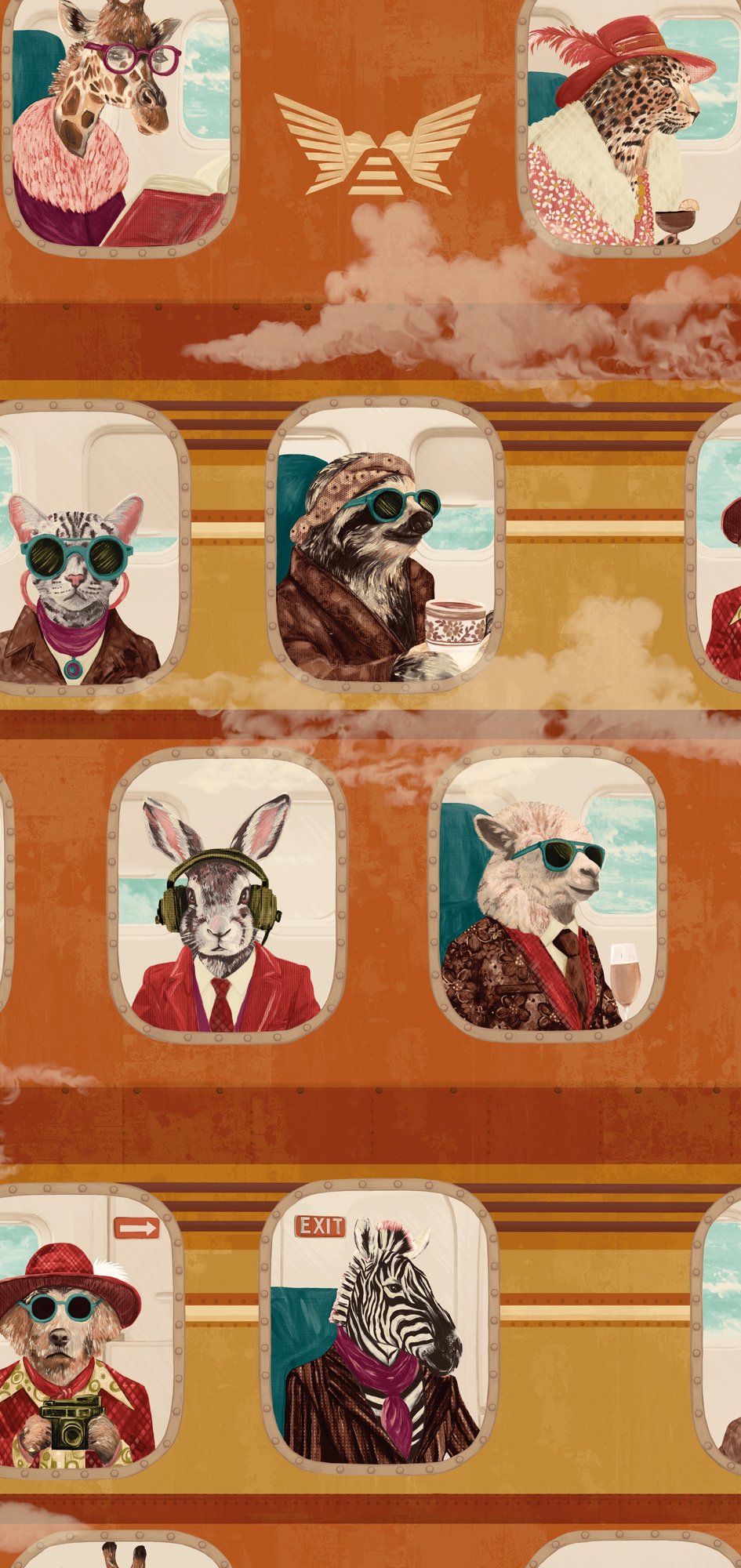 BMVV007/01C Cabin Class Retro Spice Viva Vintage Wallpaper by Brand McKenzie