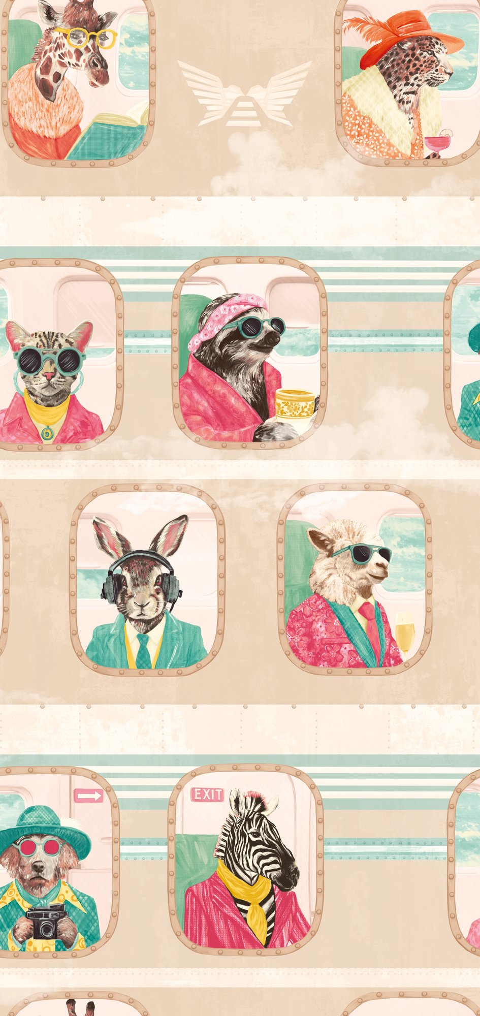 BMVV007/01D Cabin Class Sky Breeze Viva Vintage Wallpaper by Brand McKenzie