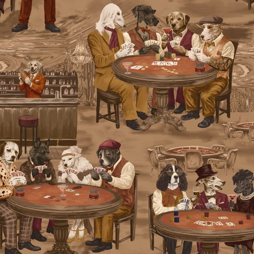 BMVV007/02A Canine Cards Ashwood Viva Vintage Wallpaper by Brand McKenzie