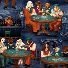 BMVV007/02B Canine Cards Casino Blue Viva Vintage Wallpaper by Brand McKenzie