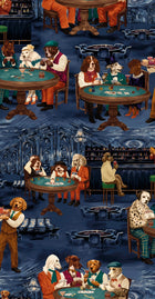 BMVV007/02B Canine Cards Casino Blue Viva Vintage Wallpaper by Brand McKenzie