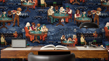 BMVV007/02B Canine Cards Casino Blue Viva Vintage Wallpaper by Brand McKenzie