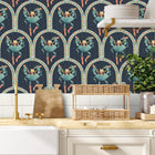BMVV007/03A Crab Cabana Deep Tide Viva Vintage Wallpaper by Brand McKenzie