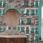 BMVV007/04C Heritage House Lagoon Viva Vintage Wallpaper by Brand McKenzie
