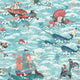 Ocean Waves Coral Reef Viva Vintage Wallpaper by Brand McKenzie