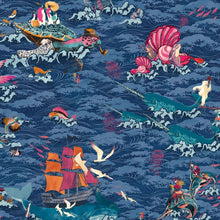 BMVV007/05C Ocean Waves Deep Water Viva Vintage Wallpaper by Brand McKenzie