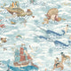Ocean Waves Pale Tide Viva Vintage Wallpaper by Brand McKenzie