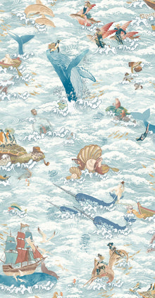 BMVV007/05D Ocean Waves Pale Tide Viva Vintage Wallpaper by Brand McKenzie