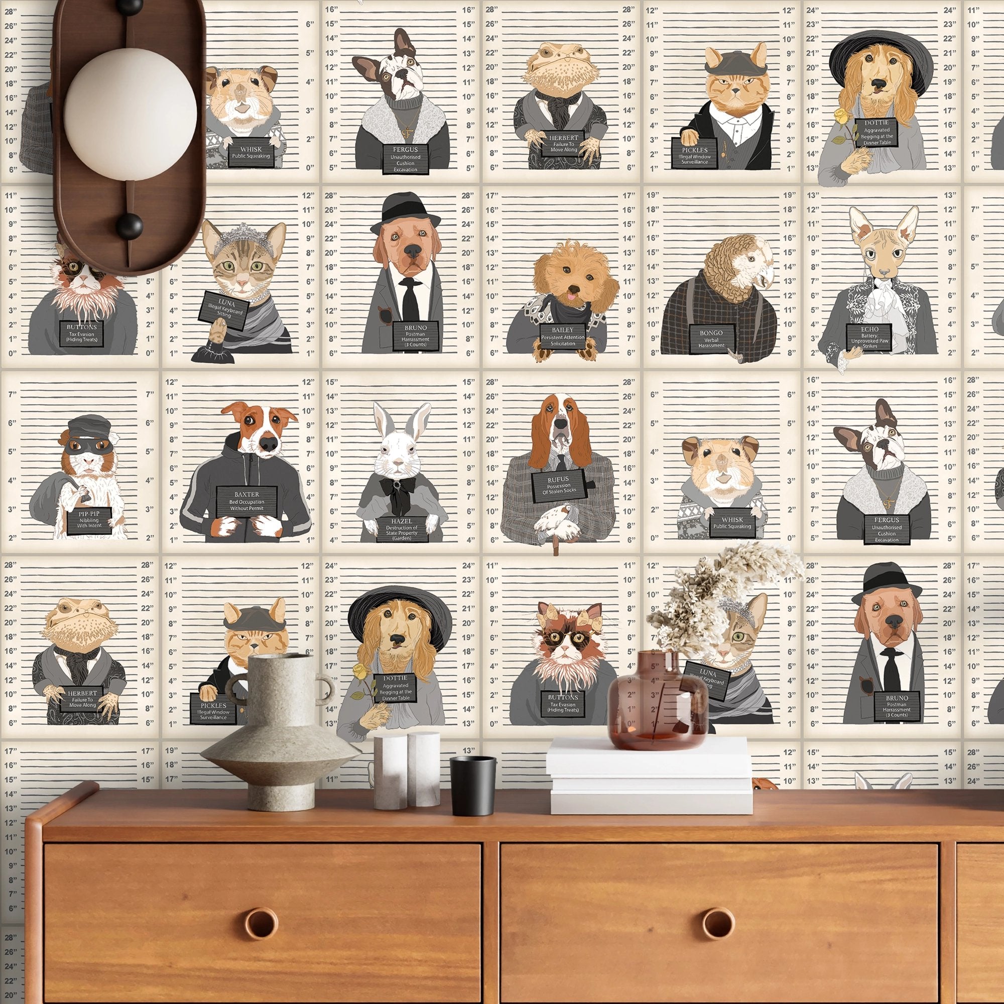 BMVV007/06B Resisting Arrest Chalk & Charcoal Viva Vintage Wallpaper by Brand McKenzie