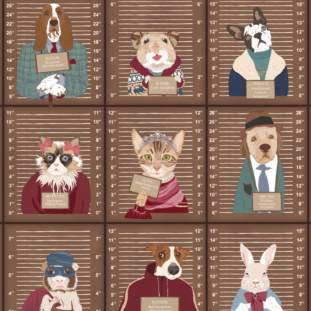 BMVV007/06C Resisting Arrest Dark Roast Viva Vintage Wallpaper by Brand McKenzie