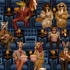 BMVV007/07A Showtime Blue Lux Viva Vintage Wallpaper by Brand McKenzie