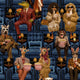 Showtime Blue Lux Viva Vintage Wallpaper by Brand McKenzie
