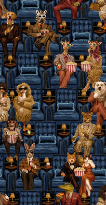 BMVV007/07A Showtime Blue Lux Viva Vintage Wallpaper by Brand McKenzie