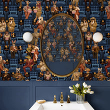 BMVV007/07A Showtime Blue Lux Viva Vintage Wallpaper by Brand McKenzie