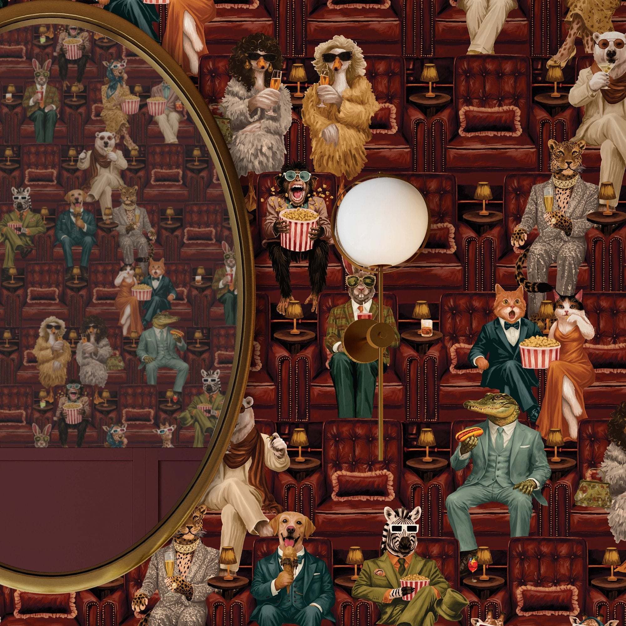 BMVV007/07B Showtime Chestnut Viva Vintage Wallpaper by Brand McKenzie