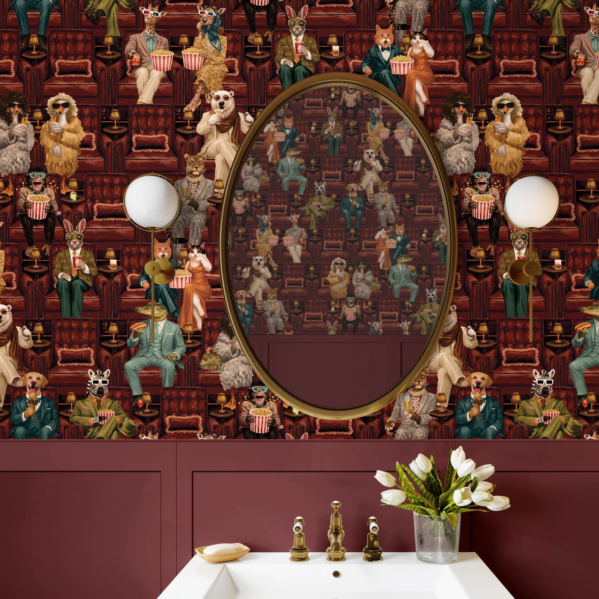 BMVV007/07B Showtime Chestnut Viva Vintage Wallpaper by Brand McKenzie